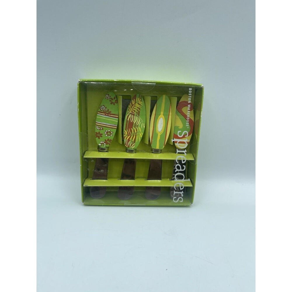 Boston Warehouse SPREADERS Stainless Steel Knives, Surf Boards, Set of 4 NEW